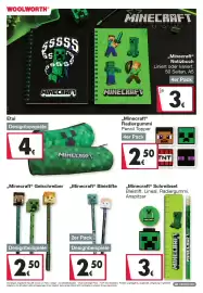 Woolworth Prospekt Seite 11: Radiergummi Minecraft €2,50, Bleistifte Minecraft €2,50