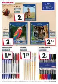 Woolworth Prospekt Seite 12: Stenzer Zeichenblock €2,00, Stenzer Doppelfasermaler €2,00