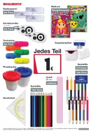 Woolworth Prospekt Seite 13: Lineal €1,00, Textmarker €1,00