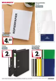 Woolworth Prospekt Seite 14: Schnellhefter €2,00, Ordner €2,00