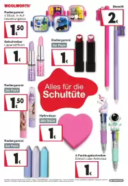 Woolworth Prospekt Seite 18: Gelschreiber €1,00, Haftnotizen €1,00
