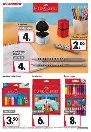 Woolworth Prospekt Seite 3: Faber Castell Radiergummi €2,50, Faber Castell Buntstifte €6,00