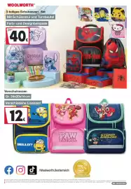 Woolworth Prospekt Seite 32: Vorschulranzen €12,00, Schulranzen-Set €40,00