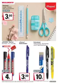 Woolworth Prospekt Seite 7: Edding Marker €4,00, Pilot Schreibset €10,00