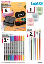Woolworth Prospekt Seite 9: Schüleretuis €5,00, Stylex Pinsel-Set €2,00