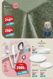 Kop & Kande tilbudsavis Side 9: Dug (tablecloth) 'Lotus' €249,95, Bestik 48 dele (cutlery set) €2.999,00