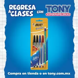 Catálogo Tony Super Papelerías Página 4: Bic cristal