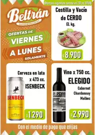 Catálogo Beltrán Supermercados Página 3: Elegido cabernet chardonnay malbec €2.990,00, Isenbeck cerveza en lata €1.290,00