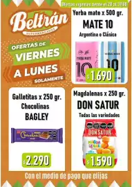 Catálogo Beltrán Supermercados Página 4: Bagley galletitas €2.290,00, Don satur magdalenas €1.590,00