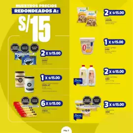 Catálogo Makro Página 3: Margarina ARO €15,00, Danlac yogurt descremado griego €15,00