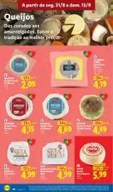 Folheto Lidl | Vinhos, Queijos e Enchidos Página 20: Sela Queijo de Cabra Mini €4,99, Milbona queijo prato de mistura €4,69