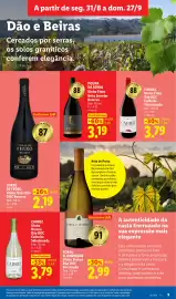 Folheto Lidl | Vinhos, Queijos e Enchidos Página 9: Poupa da serra vinho tinto €3,19, Cabriz vinho branco €3,79