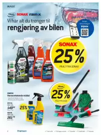 Thansen kundeavis Side 2: Rainx vannavstøtende middel €149,25, Sonax