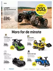 Thansen kundeavis Side 20: Cat gravemaskin €399,00, New Holland Traktor med vogn €399,00