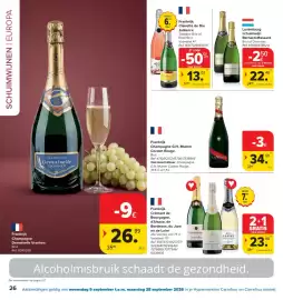 Carrefour folder Pagina 26: Frankrijk Crémant de Bourgogne, d'Alsace, de Bordeaux, du Jura en de Loire €23,98