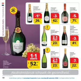 Carrefour folder Pagina 54: Frankrijk Crémant d'Alsace Familie Cattin Brut €23,98, Frankrijk Champagne Moët & Chandon €41,99