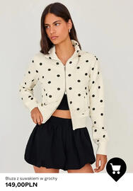 Bershka gazetka tydzień 35 Strona 10: Bluza z suwakiem w grochy €149,00