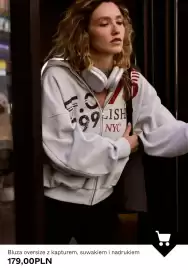 Bershka gazetka tydzień 35 Strona 2: Bluza oversize z kapturem, suwakiem i nadrukiem €179,00