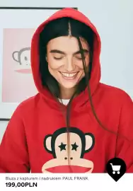 Bershka gazetka tydzień 35 Strona 3: Bluza z kapturem i nadrukiem Paul Frank €199,00