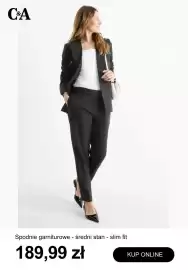 C&A gazetka tydzień 35 Strona 10: Spodnie garniturowe C & A średni stan slim fit €189,99