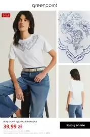 Greenpoint gazetka tydzień 35 Strona 3: Biały t-shirt z grafiką kołnierzyka Greenpoint €39,99