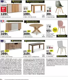 Catalogue BUT page 14: Chaise Lola €45,29, Anvers Table L. 180 cm + allonge €319,99