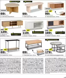 Catalogue BUT page 17: Azilys Table basse €69,99, Anaya Table basse €99,99