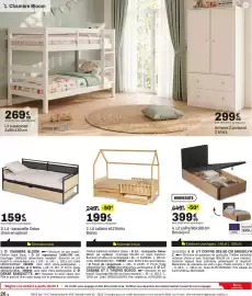 Catalogue BUT page 26: Oskar Lit - banquette €159,99, Bosco Lit cabane et 2 tiroirs €199,99