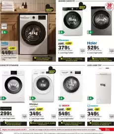 Catalogue BUT page 8: Haier Lave-linge hublot €529,99, INDESIT Lave-linge top €349,99