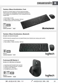 Reichelt Flugblatt Seite 31: Funkmaus MX Master 4 €129,95, Tastatur-/Maus-Kombination, Funk Lenovo €49,00