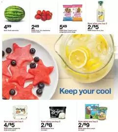 Target weekly ad week 36 Page 8: Sweet Loren's refrigerated cookie dough €5,49, Simply lemonade €5,00