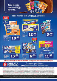 Folheto Shibata Supermercados semana 36 Página 2: Bis Lacta €13,29, Chocolate Bis Flowpack €6,69