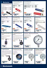 Blackwoods catalogue Page 14: 2" Lugged Butterfly Valve €87,50, 2 1/2" Butterfly Valve Wafer Lever - 65mm €74,00