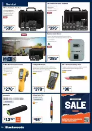 Blackwoods catalogue Page 24: Voltage Tester 750-1 testo €98,00, Fluke 115 Digital Multimeter €378,00