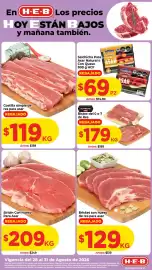 Folleto HEB Página 1: Costilla simple de res para asar €119,00, Brisket con hueso de res para asar €129,00