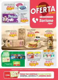 Folleto Soriana Híper semana 35 Página 1: Lala yoghurt bebible fresa o surtido €54,50, Galletas Peke Pakes €53,90