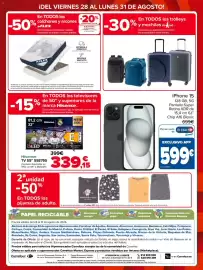 Folleto Carrefour Página 4: Hisense TV 55" 55E79S €339,15, IPhone 15 128 GB 5G €599,00