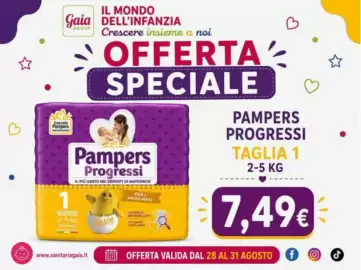 Volantino Sanitaria Gaia Pagina 1: Pampers Progressi €7,49
