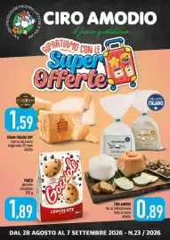 Volantino Ciro Amodio Pagina 1: Pavesi gocciolè chocolate €1,89, Ciro Amodio fior di latte/provola fatte a mano €0,89