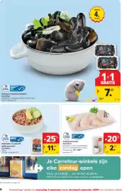 Carrefour Market folder week 36 Pagina 6: Kabeljauwhaasje Carrefour €2,95, Zeeuwse mosselen Imperial €7,99