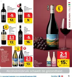 Carrefour Market folder Pagina 15: Italië Montepulciano d'Abruzzo Riserva Terra d'Aligi Rood €13,98