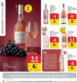 Carrefour Market folder Pagina 18: Vin de France Pink Piscine Rosé €6,99, Frankrijk IGP Méditerranée Belrose Rosé €4,99