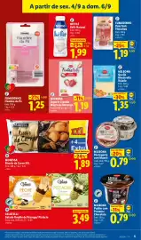 Folheto Lidl semana 36 Página 7: Monissa Rissóis de Carne XXL €1,89, Milbona Iogurte Líquido Magro de Morango €1,19