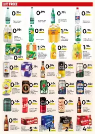 Folleto FROIZ Página 6: Fuze Tea limón, limón sin azúcar o té verde maracuyá €0,49, San Miguel 0,0% alcohol €1,79