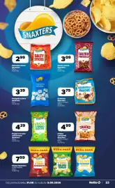 Netto gazetka tydzień 36 Strona 23: Snaxters Bacon Snacks €4,99, Krążki o smaku cebulowym Snaxters €4,29