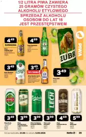 Netto gazetka tydzień 36 Strona 29: Piwo Perła Chmielowa Export €3,49, Piwo Żywiciel 0,0% €3,49