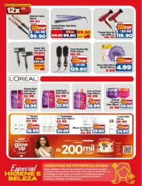 Encarte Rede Top Página 3: Prancha Alisadora Elgin Glossy Color Bivolt un. €89,90, Creme de Tratamento Elseve €29,99