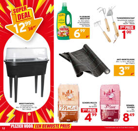 Trafic folder Pagina 12: Vloeibare meststof €6,99, Schors mulch €4,99