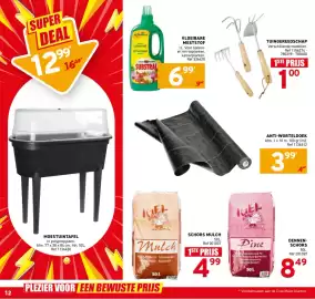 Trafic folder Pagina 12: Vloeibare meststof €6,99, Schors mulch €4,99