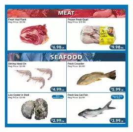 Blue Sky Supermarket flyer week 35 Page 4: Fresh Sea Cat Fish €3,99, Shrimp Head On €4,99